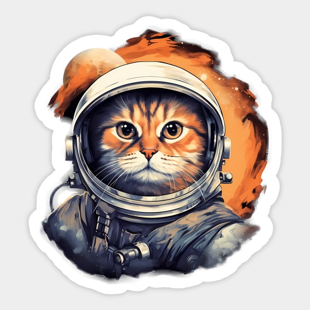 Astronaut Space Cat Sticker by Purrestrialco